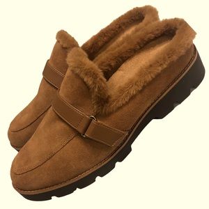Vionic Chestnut Kailen Slip On Faux Fur Mule Loafer Women’s Shoes 9 Wide NWOB